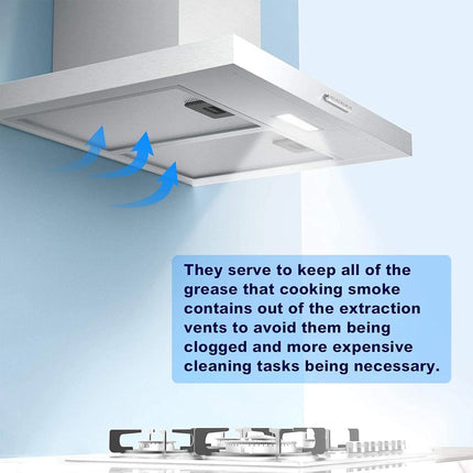 2Pcs 320 x 260mm Cooker Hood Filters Metal Mesh Extractor Vent Filter Universal