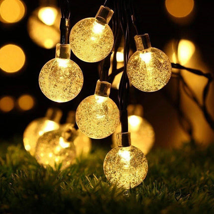 Solar Globe String LED Lights Bulb Waterproof Fairy Outdoor Festoon Garden Decor