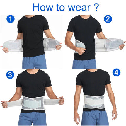 Therapy Lumbar Lower Back Brace Support Belt Sciatica Pain Relief Posture Unisex L