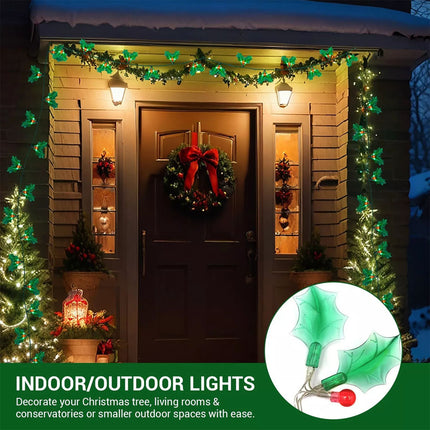 40 Holly & Berry 120 Led Christmas String Lights With 8 Function And Memory