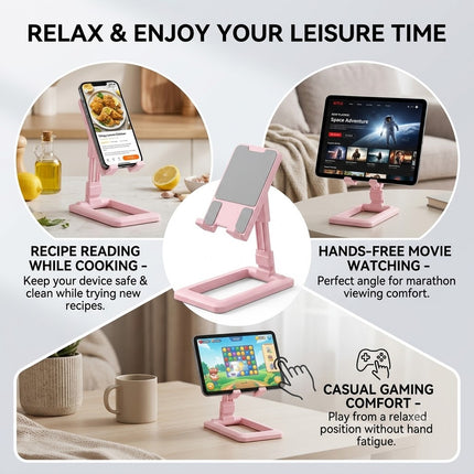 Pink Foldable Adjustable Universal Desk Stand Holder For Mobile Phone Tablet Portable