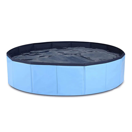 120x30cm Foldable Pet Swimming Pool Durable PVC Dog Pool for Outdoor & Indoor Use Light Blue