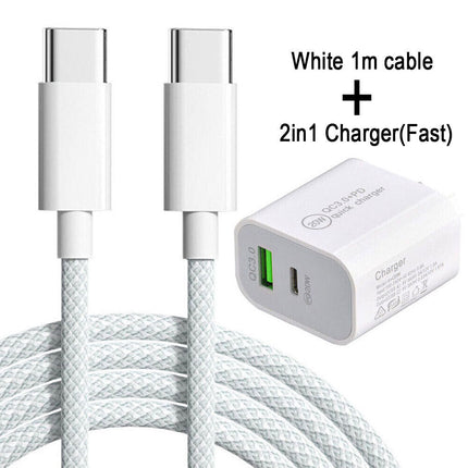 White + Charger Apple Iphone 15 16 Cable Charger Charging Fast Pro Max Plus Ipad Type C Adapter