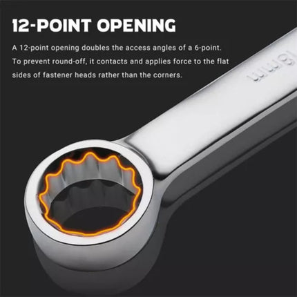 6-24mm Spanner Open Box Combination Metric Open Ring W/ Roll Pouch 14pcs Set