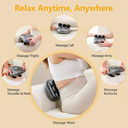 6 Head Massagers Deep Tissue Percussion Massager Muscle Vibrating Pain Relief