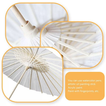 40CM DIY Paper Umbrella Parasol Japanese Wedding Party Gifts Crafts Decor White
