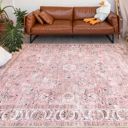 120x170CM  Deal Extra Large Rug Pink Runner Distressed Retro Washable Soft Carpet