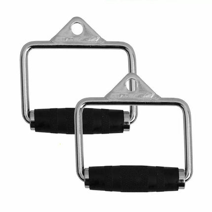 Pair of Metal D-Handle Stirrup Cable Attachments Machine Workout Fitness Gym