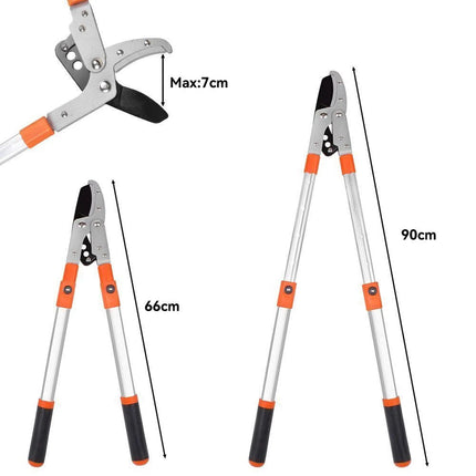 Telescopic Ratchet Loppers Extendable Anvil Tree Branch Trimmer Cutter Pruner