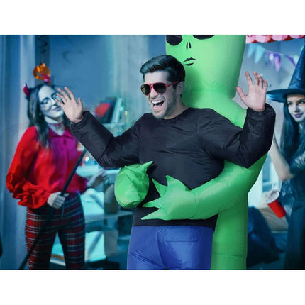 Inflatable Green Alien Costume Adult Suit Blow Up Party Dress Halloween Cosplay