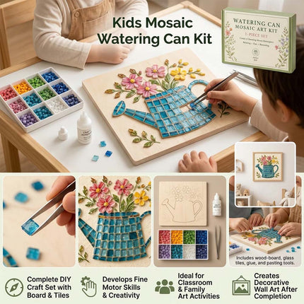 Watering Can Mosaic Art Kit Floral Watering Can DIY Mosaic Bead