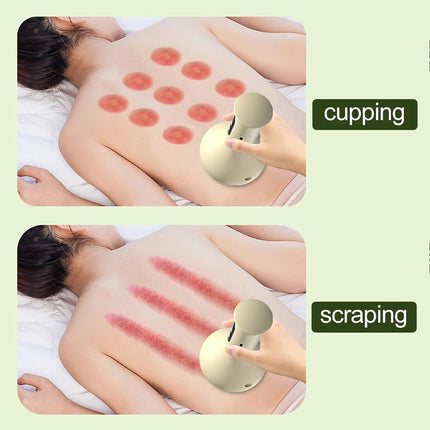 USB Rechargeable Handheld Abdominal Massager with Adjustable Guasha Cupping