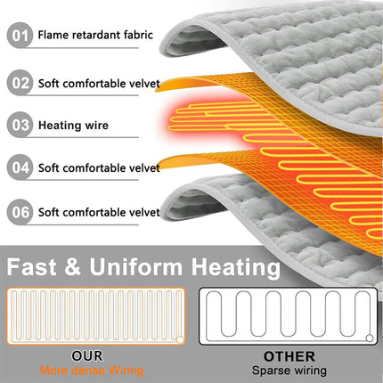 60x30cm Electric Heating Pad Therapy Warmer Mat Neck Shoulder Back