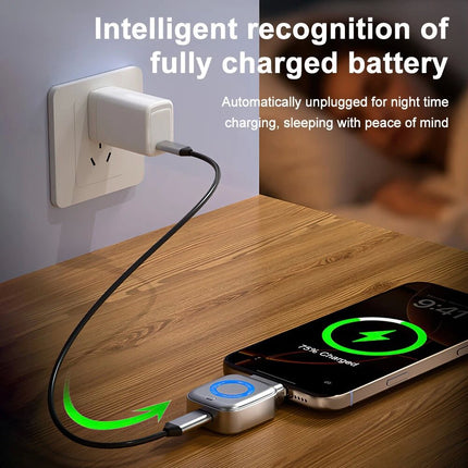 Type-C 140W Auto Disconnect Charging Adapter Fast Charge Mechanical Cut-Off - Silver White
