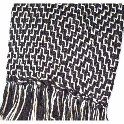 Chunky Soft B/W Woven Throw Blanket Bed Sofa Couch Home Décor Classic Rug