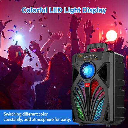 2000W 8" Bluetooth Speaker Stereo Subwoofer Heavy Bass Sound Karaoke Machine Mic