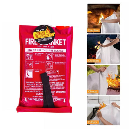 2PK Fire Blanket 1mx1m For Home Kitchen Office Caravan Emergency Australian Standard