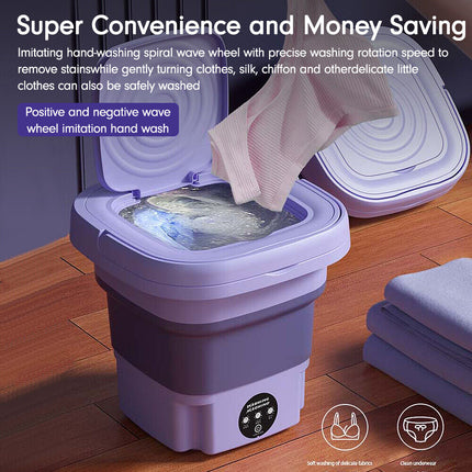 Portable 11L Socks Underwear Mini Washing Machine Folding Tub for Camping Travel