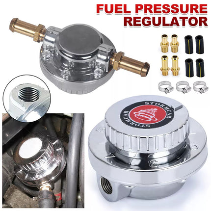 Universal Metal Adjustable Fuel Pressure Regulator Kit Carburetor 150LPH 1-5 psi
