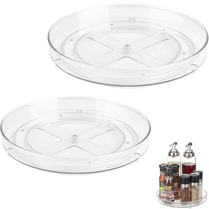 Round Rotating Storage Trays 2PCS Kitchen Pantry Turntable Rack for Cosmetics
