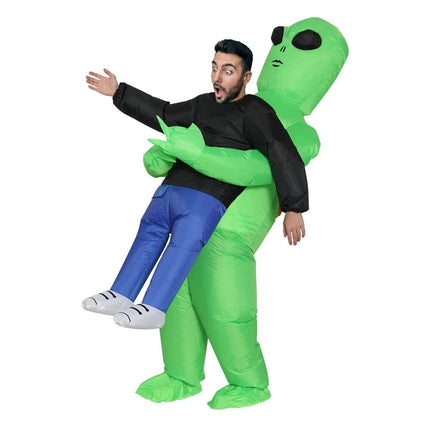 Inflatable Green Alien Costume Adult Suit Blow Up Party Dress Halloween Cosplay