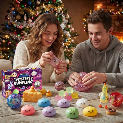 24 Days Christmas SquishiesAdvent Calendar Dumpling SquishyToys Boys And Girls Xmas Gift
