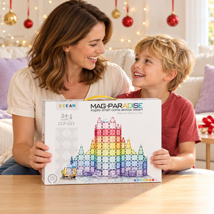 122 Pcs Magnetic Tiles Castle Kids Building Blocks 3D Construction Christmas Gift Toy