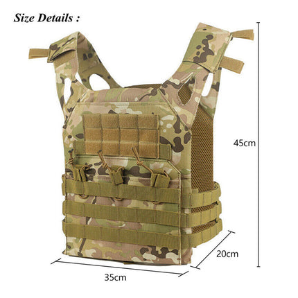 Military Tactical Vest JPC Airsoft Molle Combat Plate Carrier Paintball Hunting Cp Camo