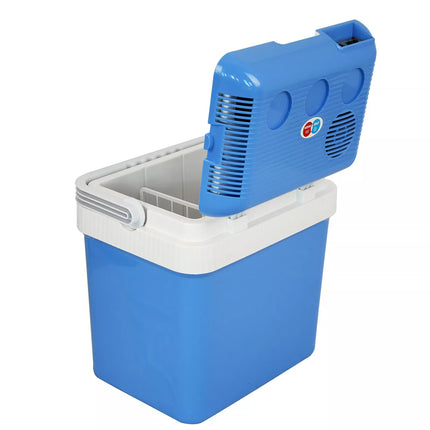 24L 2 in1 Portable Car Fridge Electric Cooler & Warmer Drinks Refrigerator Blue