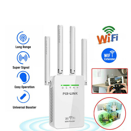 Wireless Amplifier Router Signal Booster 1200Mbps WiFi Range Extender Repeater