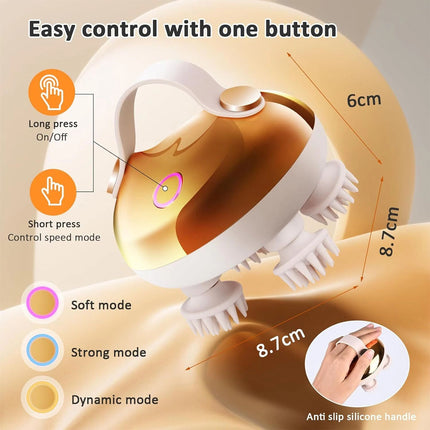 Waterproof Electric Head Massager W/8 Massage Heads 3 Modes Deep Scalp Massage
