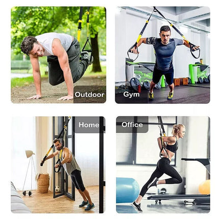Suspension Trainer Home Gym Full Body Workout Adjustable Nylon Outdoor P3
