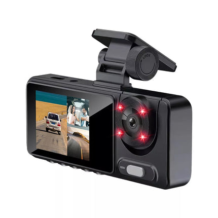 1080P Car Dash Camera DVR Video Recorder Front/Inside/Rear Three Cam G-sensor