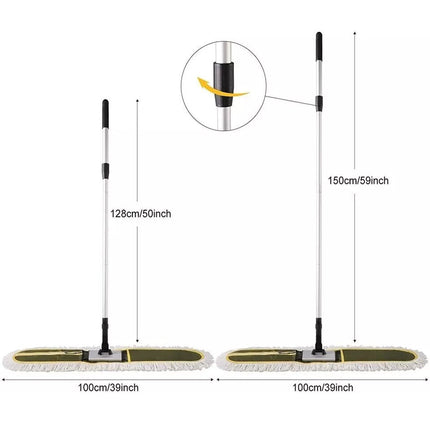 Microfiber Flat Mop Commercial Dust Mop Telescopic Handle Floor Yocada Clean