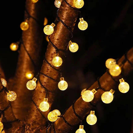 Solar Globe String LED Lights Bulb Waterproof Fairy Outdoor Festoon Garden Decor