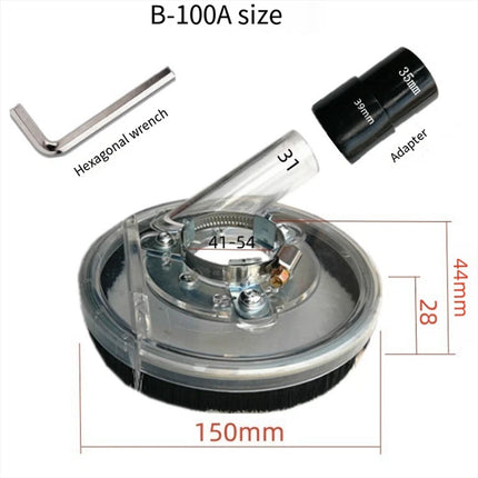 Dust Extractor Clear Shroud, Grinding Dust Cover For Angle Hand Grinder 4/5"