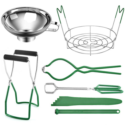 7Pcs Canning Supplies Starter Kit Canning Tools Stainless Steel Canning Rack  (Green 7-piece set)