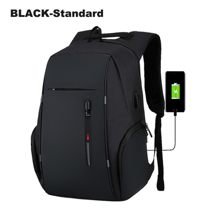 Anti-theft Laptop Backpack USB Charging Waterproof Travel Shoulder School Bags Black