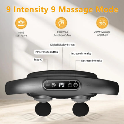 6 Head Massagers Deep Tissue Percussion Massager Muscle Vibrating Pain Relief
