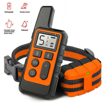 Anti-Bark Electric Shock Pet Dog Training E-Collar Obedience Remote Control Orange