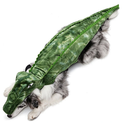 Novelty Alligator Dog Cat Outfit Plush Dog Crocodile Suit Halloween Pet Costume