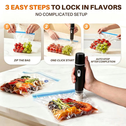 Fresh Reserve Vacuum Sealer, Fresh Reserve Food Vacuum with 15 Reusable Bags