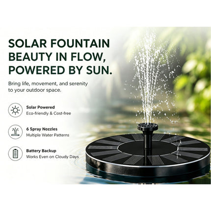 Solar Fountain Pump Floating Bird Bath Fountain Garden Pond Water Feature Outdoor Decor