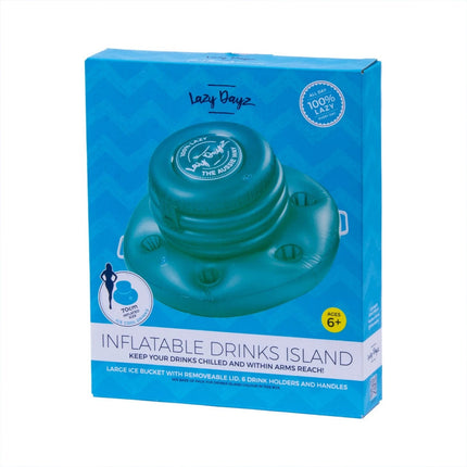 Inflatable Pool Beach Drinks Cooler Floating Bar Beer Holder Ice Tub Chiller Toy Teal
