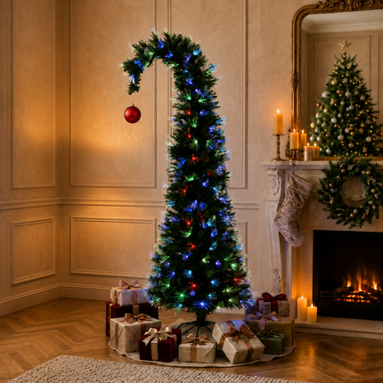 150cm Bent Top Fibre Optic Christmas Tree 32 Lighting Modes SAA AU Plug