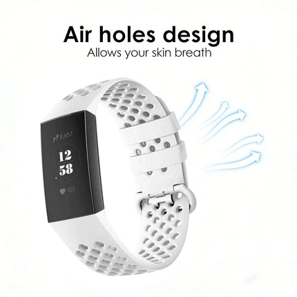 Fitbit Charge 3 4 Watch Soft Silicone Sports Replacement Band Wrist Strap White
