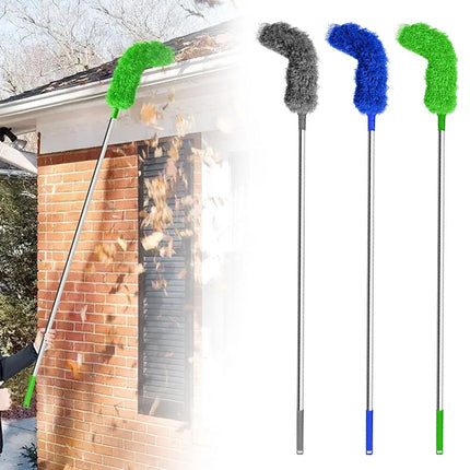 Gutter Cleaning Brush Roofing Tool with Telescopic Extendable Pole Grey