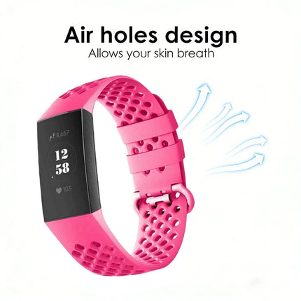 Fitbit Charge 3 4 Watch Soft Silicone Sports Replacement Band Wrist Strap Hot Pink