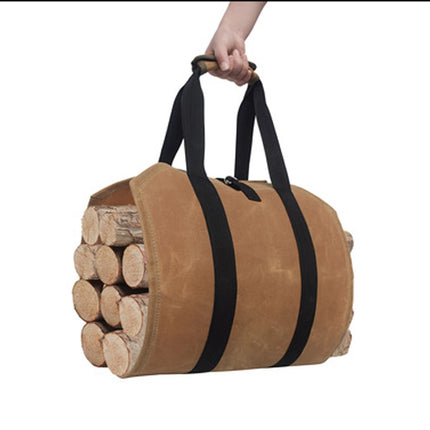39" Log Carrier Tote Firewood Holder Canvas Large Carry Bag Holder Carrying Wood