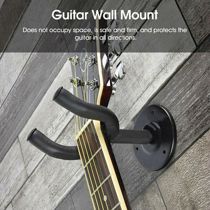 8Pcs Guitar Hanger Wall Mount Holder Hook Rack Bracket Padded Instrument Display